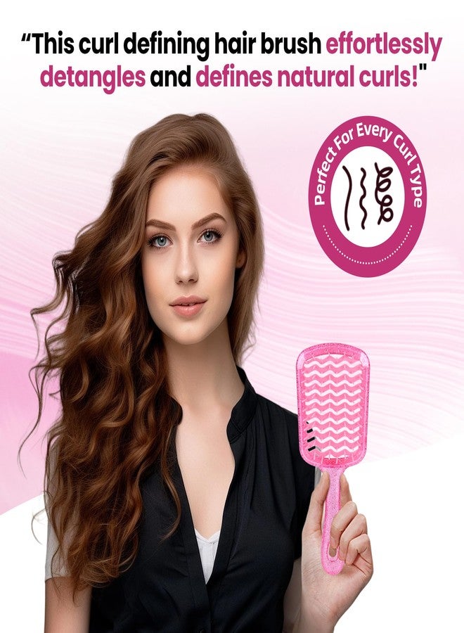 SUPHOUSE Detangling Hair Brush for All Wet or Dry Hair Types, Pain-Free Brushing Durable, Anti-Static Bristles, Lightweight Handle, Vented Wave UltraFlex Hair Brush (Rose Quartz Pink) - Image 5